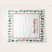 Beauful Holly Berry-kerstfeest Foto Booth Wandkleed (Voorkant (horizontaal))