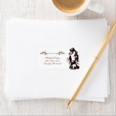 Beauful Horse and Holly Winter Holiday Address Etiket (Insitu)