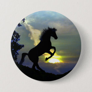 Beauful Horse Art Button