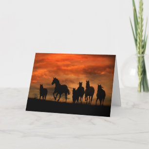Beauful Horse Herd Sympathcard Kaart