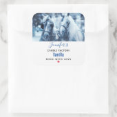 Beauful Horse Team Winter Fotokaarle Business Vierkante Sticker (Tas)