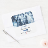 Beauful Horse Team Winter Fotokaarle Business Vierkante Sticker (Envelop)