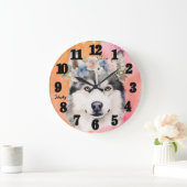 Beauful Husky Dog Grote Klok (Huis)