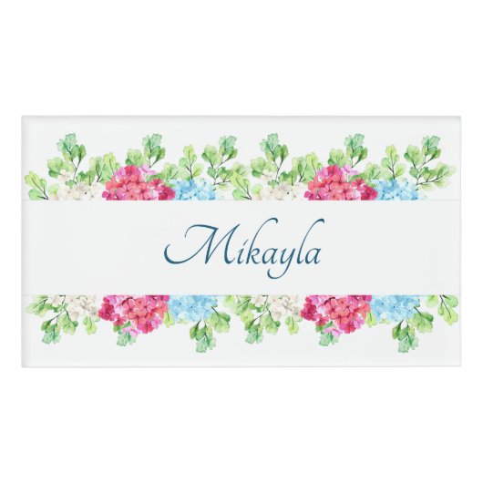 Beauful Hydrangea Flowers Naambadge (Voorkant)