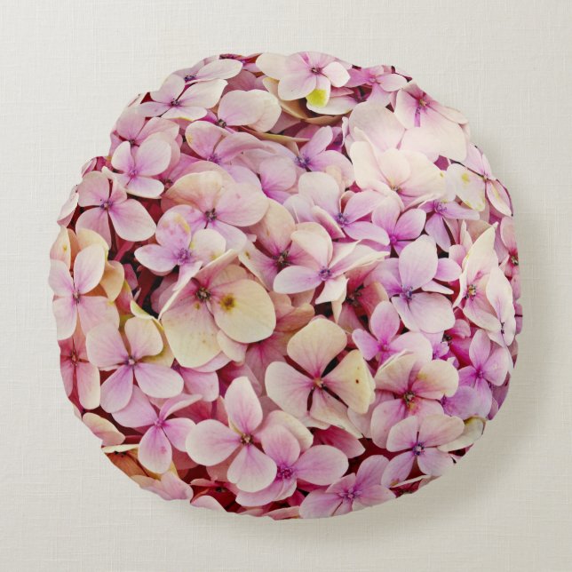 Beauful Hydrangea Flowers Rond Kussen (Voorkant)