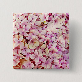 Beauful Hydrangea Flowers Vierkante Button 5,1 Cm