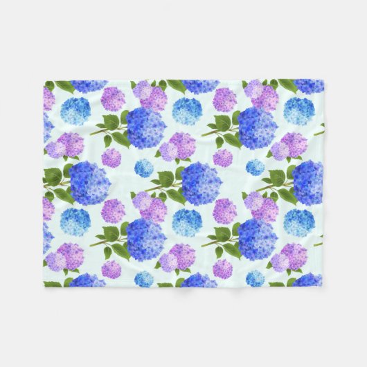 Beauful Hydrangeas Fleece Deken (Voorkant (Horizontaal))