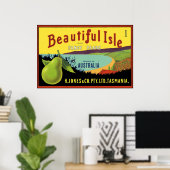 Beauful Isle Australian Pear Crate Label Poster (Thuiskantoor)