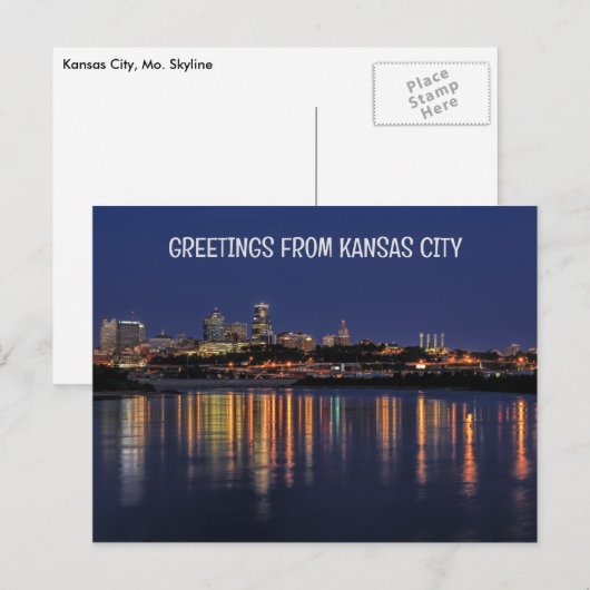 Beauful Kansas City Skyline Briefkaart (Voorkant / Achterkant)