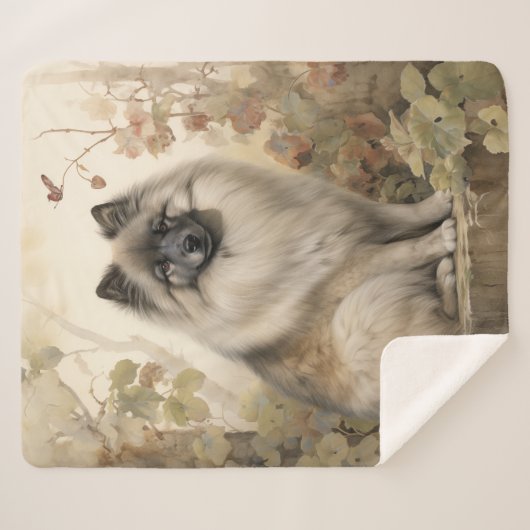 Beauful Keeshond Sherpa Deken (Voorkant (horizontaal))