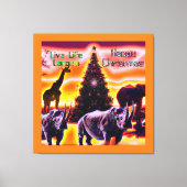 Beauful Kenya Animal Safari Kerst Canvas Afdruk (Voorkant)