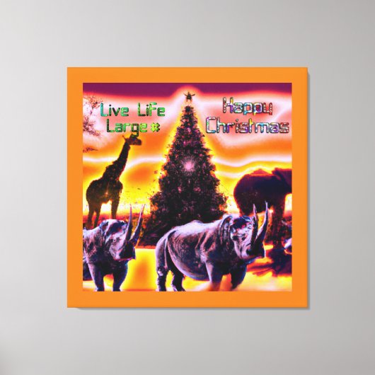 Beauful Kenya Animal Safari Kerst Canvas Afdruk (Voorkant)