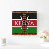 Beauful Kenya Seamless Flags border lijsten Vierkante Klok (Huis)
