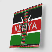 Beauful Kenya Seamless Flags border lijsten Vierkante Klok (Hoek)