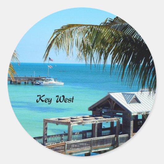 Beauful Key West, Florida Ronde Sticker (Voorkant)