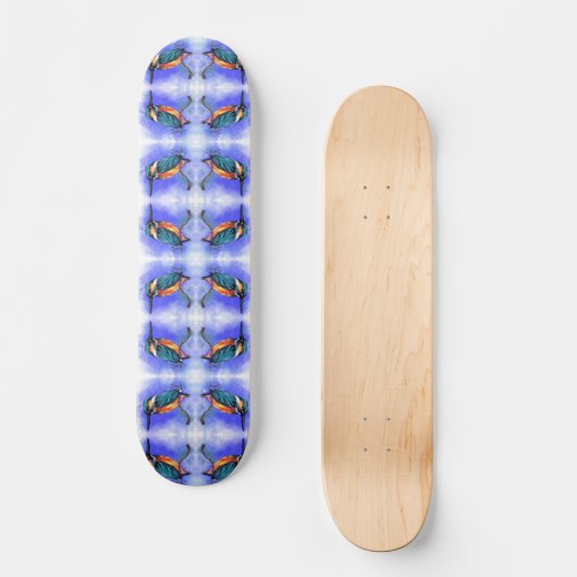 Beauful Kingfisher Bird - Migned Waterverf Persoonlijk Skateboard (Voorkant)