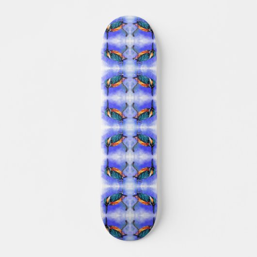 Beauful Kingfisher Bird - Migned Waterverf Persoonlijk Skateboard (Voorkant)