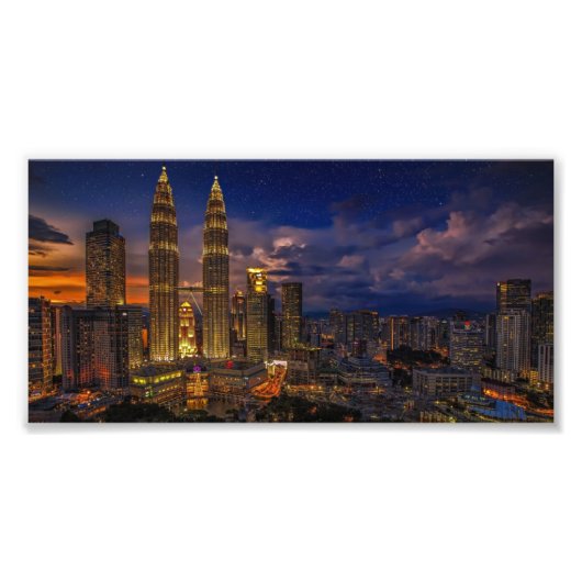 Beauful Kuala Lumpur Petronas Twin Towers Foto Afdruk (Voorkant)