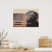Beauful Labrador Retriever American Flag Poster (Keuken)