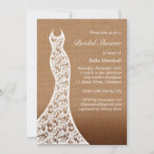 Beauful Lace & Ombre Burlap Vrijgezellenfeest Invi Kaart (Voorkant)