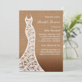 Beauful Lace & Ombre Burlap Vrijgezellenfeest Invi Kaart (Staand voorkant)