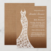 Beauful Lace & Ombre Burlap Vrijgezellenfeest Invi Kaart (Voorkant / Achterkant)