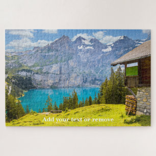 Beauful Lake Oeschinen, bergen, Zwitserland; Legpuzzel