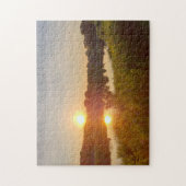 Beauful Lake Photo Sunset Green Midwest Afbeelding Legpuzzel (Verticaal)