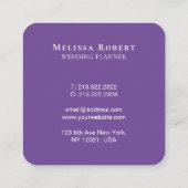 Beauful Lavander Paars Floral Mandala Marble Vierkante Visitekaartje (Achterkant)