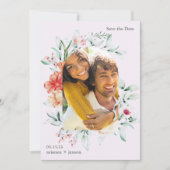 Beauful Lavender Floral Arch Photo Wedding Save The Date (Voorkant)