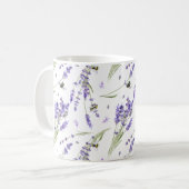 Beauful Lavender Honey Bees Floral Koffiemok (Voorkant links)