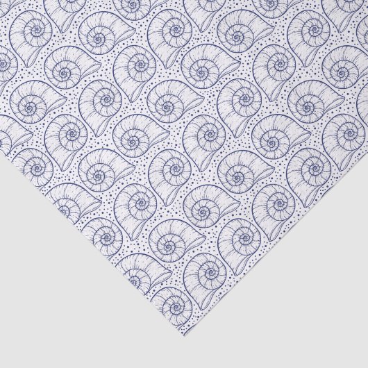 Beauful Line Art Seashells Surface Patroon Tissuepapier (Detail)