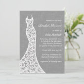 Beauful Linen Bridal Shower-uitnodiging Kaart (Staand voorkant)