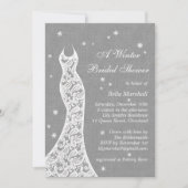 Beauful Linen Winter Bridal Shower Kaart (Voorkant)
