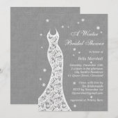 Beauful Linen Winter Bridal Shower Kaart (Voorkant / Achterkant)