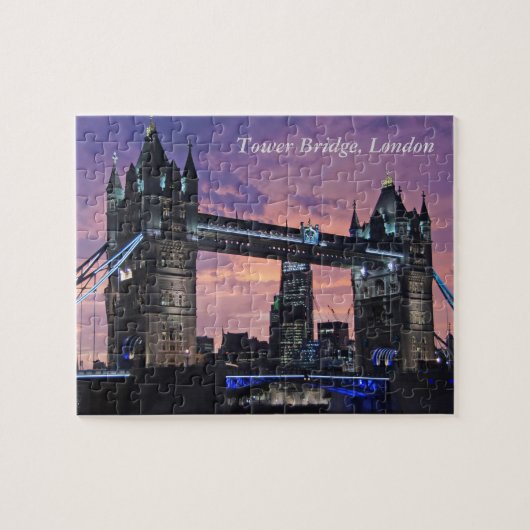 Beauful London England Tower Bridge bij nacht Legpuzzel (Horizontaal)