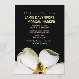 Beauful Magnolia Rehearsal Dinner Invite Kaart