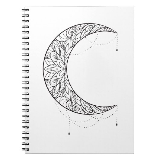 Beauful Mandala Moon Design Pattern Notitieboek (Voorkant)