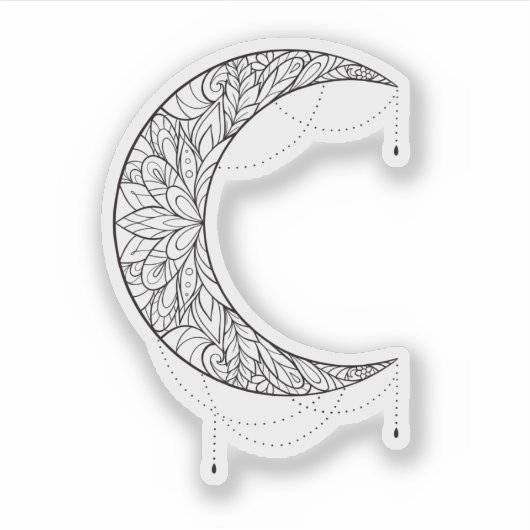 Beauful Mandala Moon Design Pattern Sticker (Voorkant)