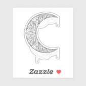 Beauful Mandala Moon Design Pattern Sticker (Vel)