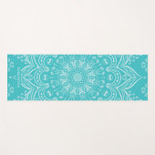 Beauful Mandala Persoonlijk Blauwgroen Blue Boho Yogamat (Voorkant (horizontaal))