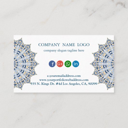 Beauful Mandala Social Media Blogger Visitekaartje (Achterkant)