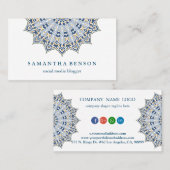 Beauful Mandala Social Media Blogger Visitekaartje (Voorkant / Achterkant)