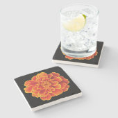 Beauful Marigold Stone Onderzetter (Zijkant)