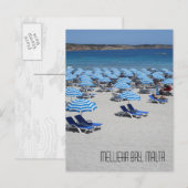 Beauful Mellieha Bay Sand Beach Scene Malta Briefkaart (Voorkant / Achterkant)