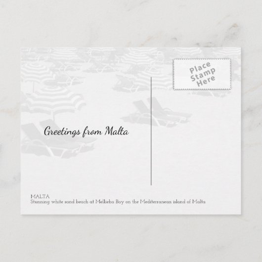 Beauful Mellieha Bay Sand Beach Scene Malta Briefkaart (Achterkant)