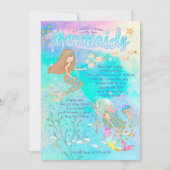 Beauful Mermaid Birthday Uitnodiging (Voorkant)