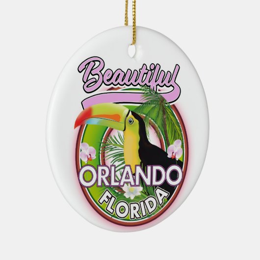 Beauful Miami Orlando-reisreisreis logo Keramisch Ornament (Rechts)