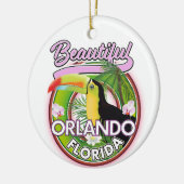 Beauful Miami Orlando-reisreisreis logo Keramisch Ornament (Links)