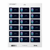 Beauful Moonlit Roze Lotus Flower Address Etiket (Full Sheet)